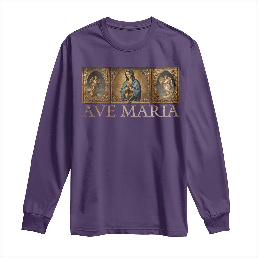 Marian Catholic Ave Maria Long Sleeve Shirt Vintage Aesthetic Blessed Mother Mary Hail