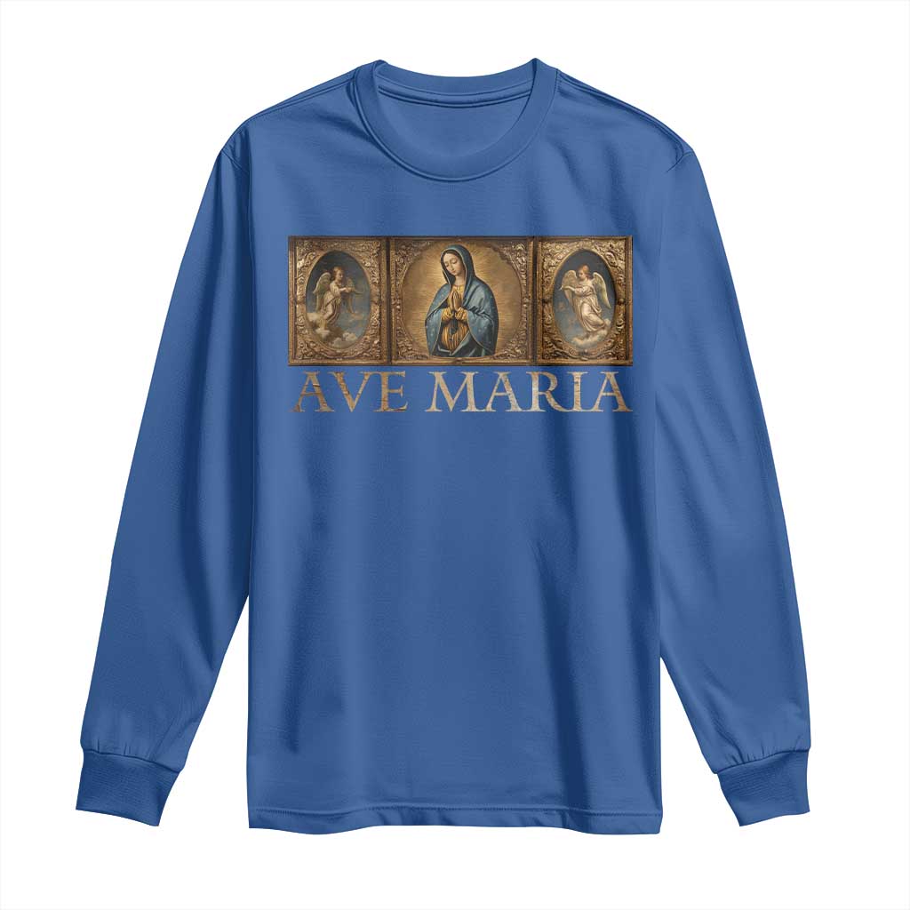 Marian Catholic Ave Maria Long Sleeve Shirt Vintage Aesthetic Blessed Mother Mary Hail