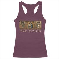 Marian Catholic Ave Maria Racerback Tank Top Vintage Aesthetic Blessed Mother Mary Hail