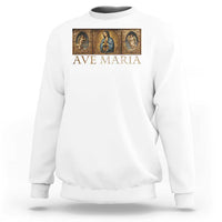 Marian Catholic Ave Maria Sweatshirt Vintage Aesthetic Blessed Mother Mary Hail - Wonder Print Shop