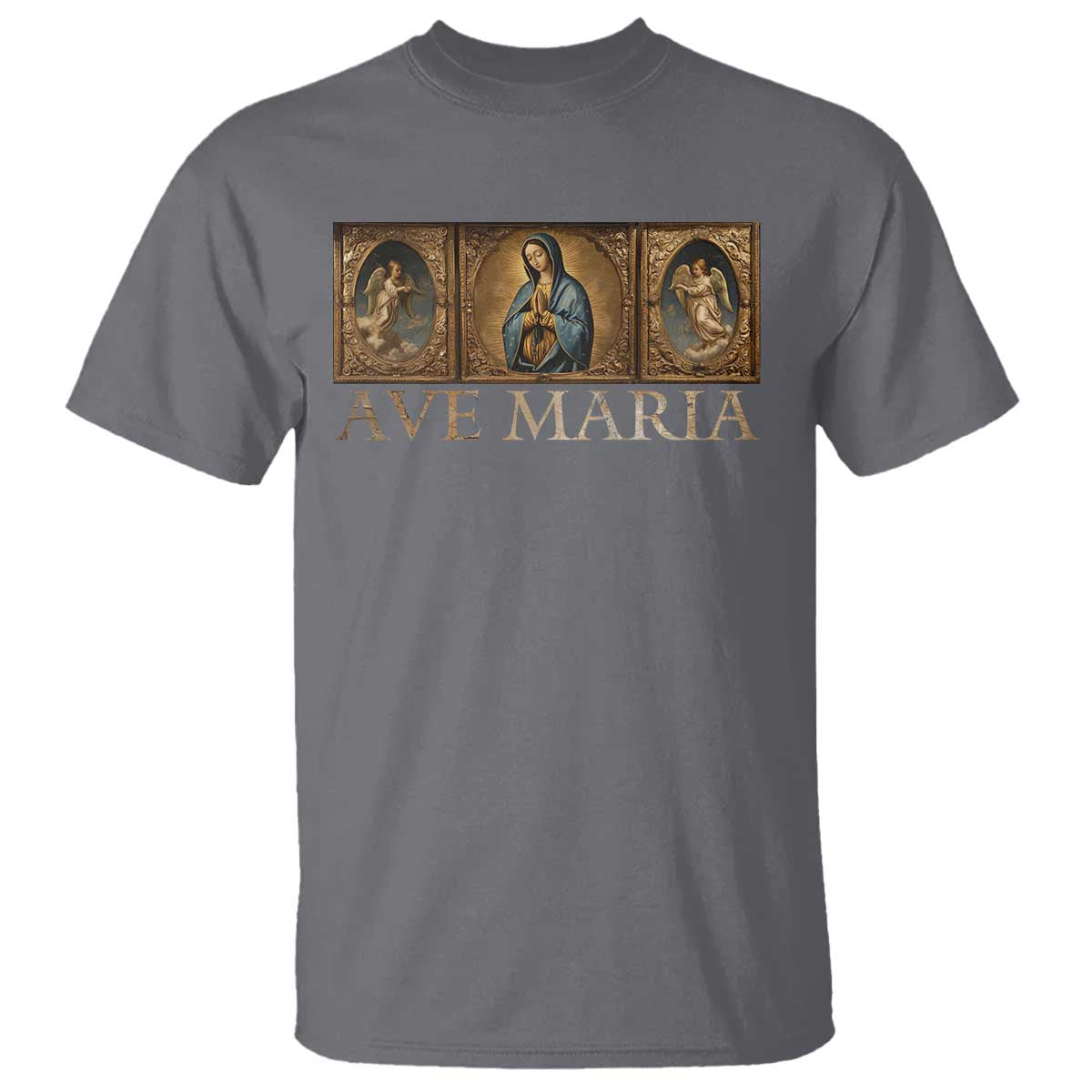 Marian Catholic Ave Maria T Shirt Vintage Aesthetic Blessed Mother Mary Hail - Wonder Print Shop