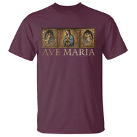 Marian Catholic Ave Maria T Shirt Vintage Aesthetic Blessed Mother Mary Hail - Wonder Print Shop