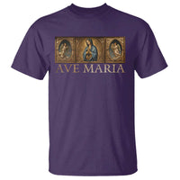Marian Catholic Ave Maria T Shirt Vintage Aesthetic Blessed Mother Mary Hail - Wonder Print Shop