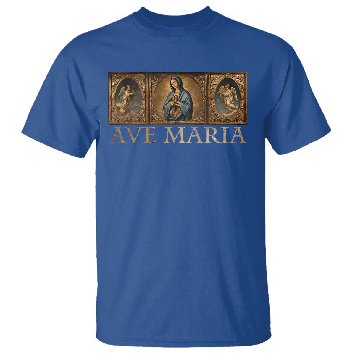 Marian Catholic Ave Maria T Shirt Vintage Aesthetic Blessed Mother Mary Hail - Wonder Print Shop