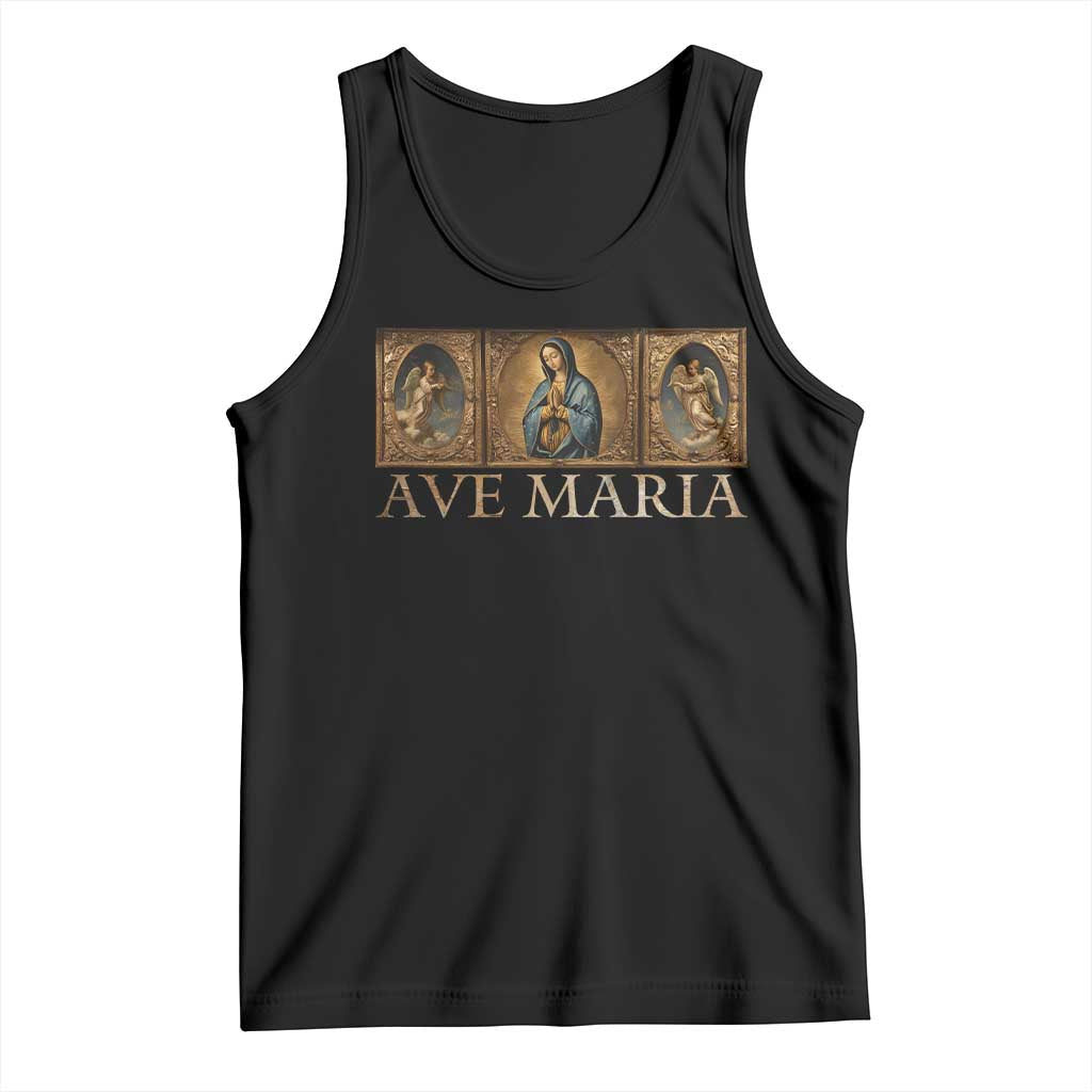 Marian Catholic Ave Maria Tank Top Vintage Aesthetic Blessed Mother Mary Hail