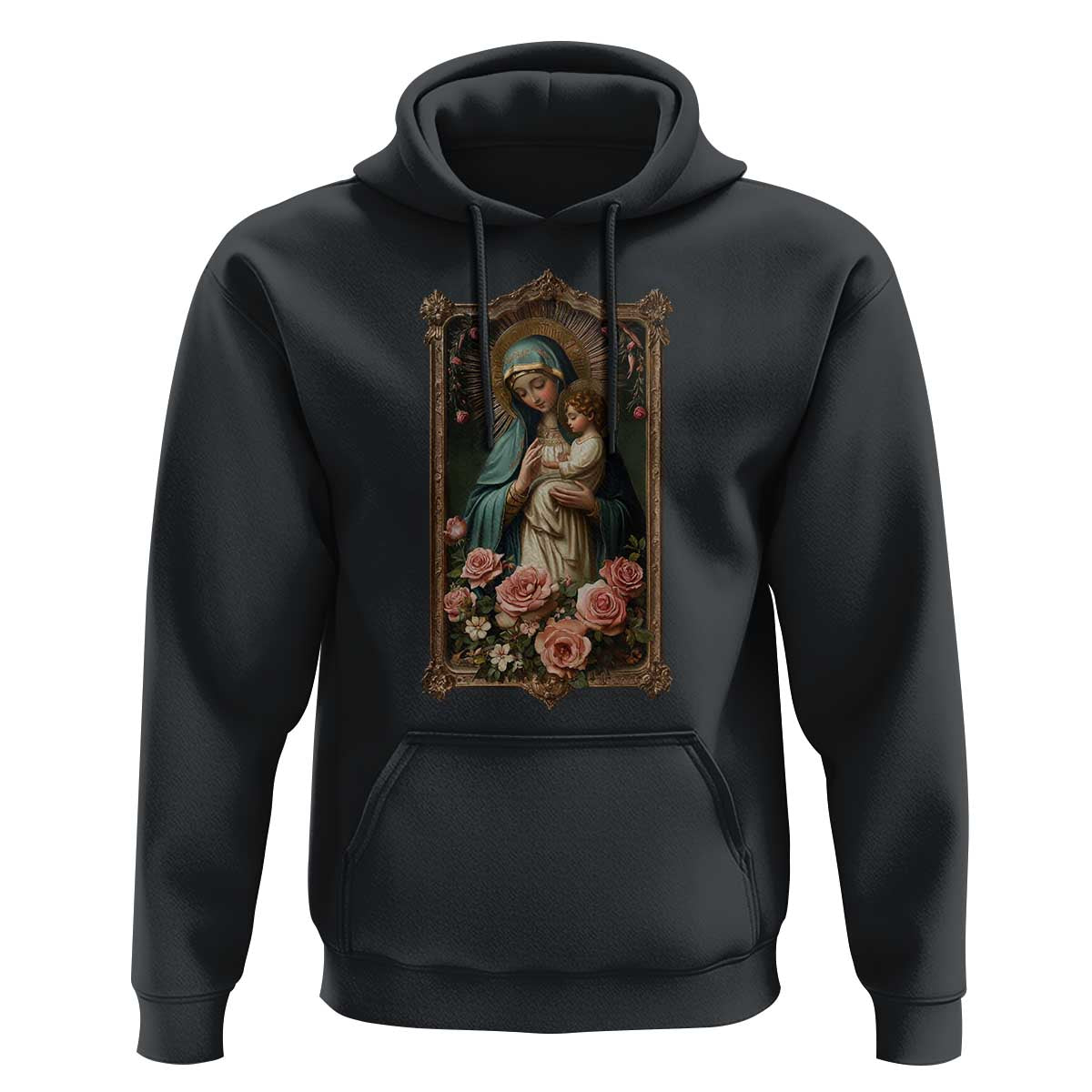 Marian Catholic Ave Maria Hoodie Blessed Mother Mary Hail Vintage Aesthetic