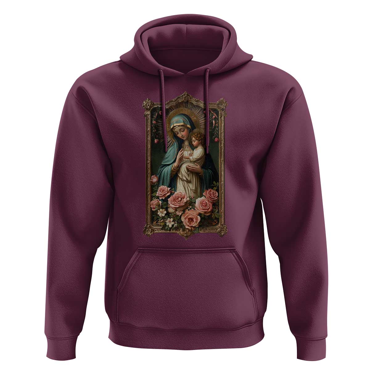 Marian Catholic Ave Maria Hoodie Blessed Mother Mary Hail Vintage Aesthetic