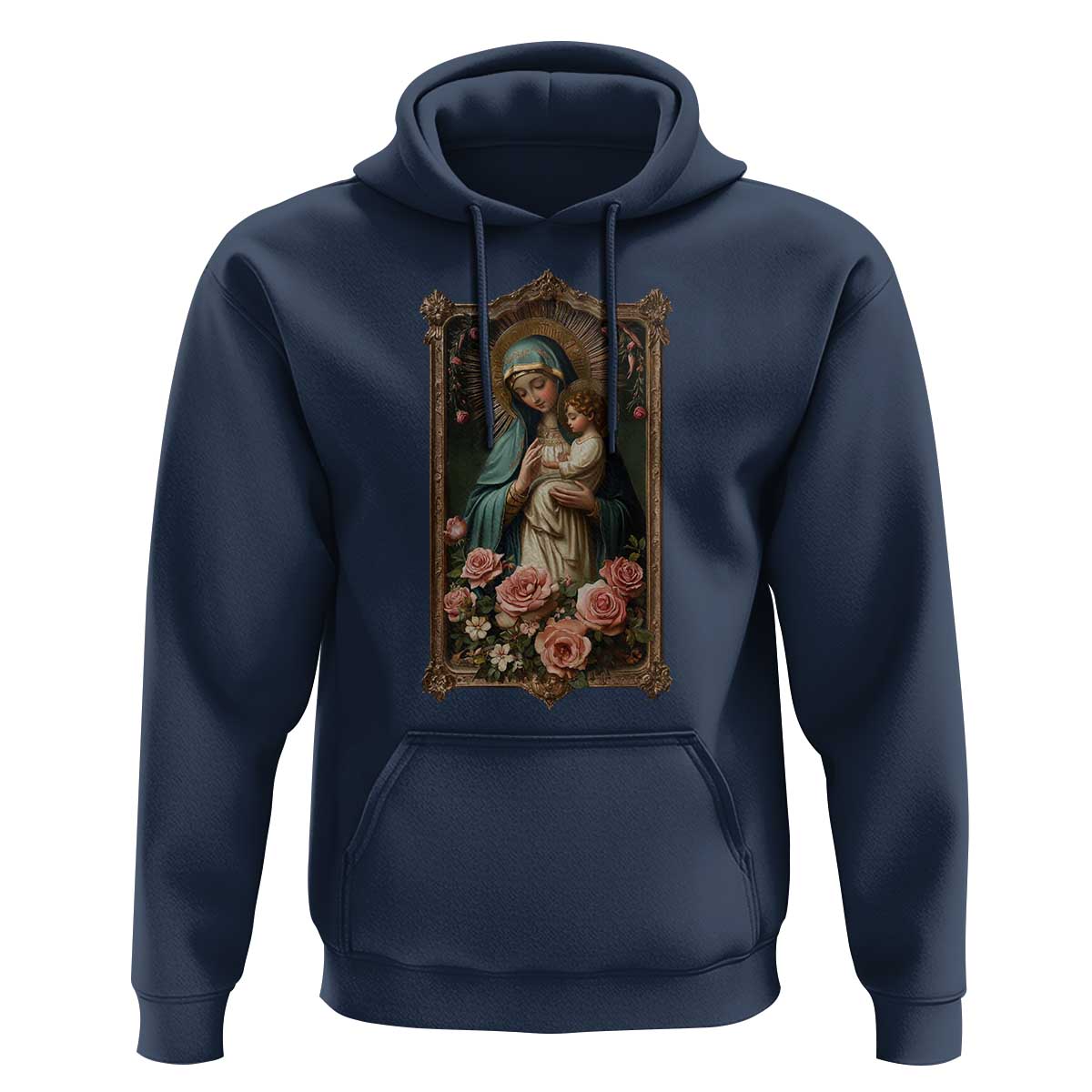 Marian Catholic Ave Maria Hoodie Blessed Mother Mary Hail Vintage Aesthetic