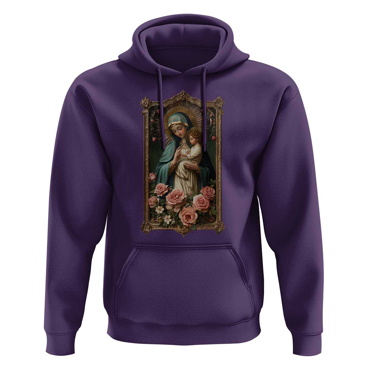 Marian Catholic Ave Maria Hoodie Blessed Mother Mary Hail Vintage Aesthetic