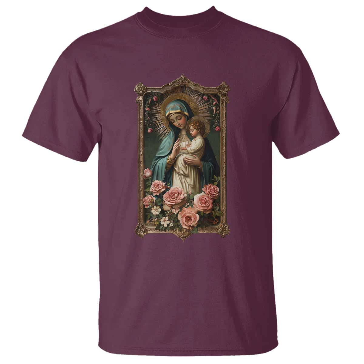 Marian Catholic Ave Maria T Shirt Blessed Mother Mary Hail Vintage Aesthetic - Wonder Print Shop