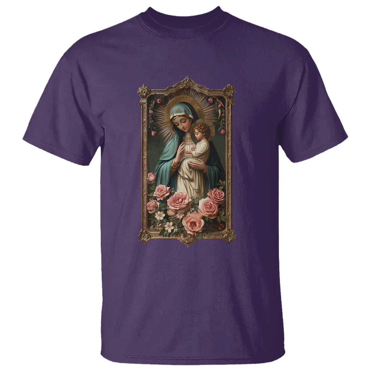 Marian Catholic Ave Maria T Shirt Blessed Mother Mary Hail Vintage Aesthetic - Wonder Print Shop