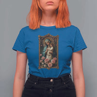 Marian Catholic Ave Maria T Shirt For Women Blessed Mother Mary Hail Vintage Aesthetic - Wonder Print Shop