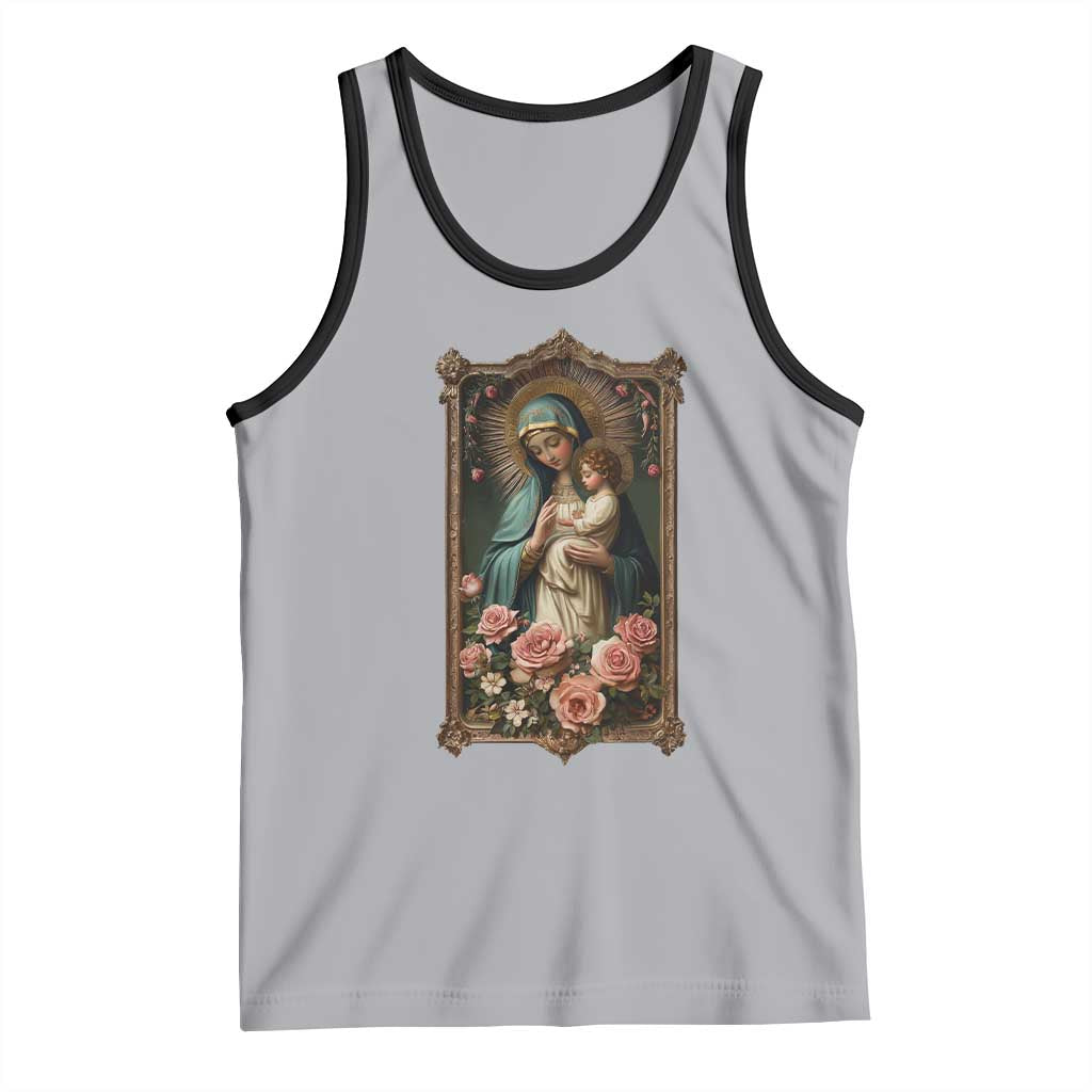 Marian Catholic Ave Maria Tank Top Blessed Mother Mary Hail Vintage Aesthetic