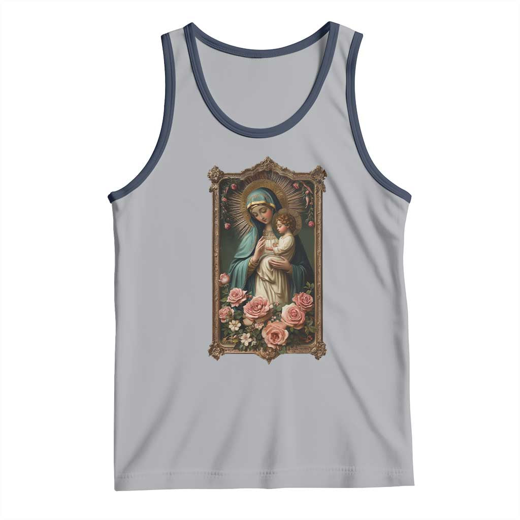 Marian Catholic Ave Maria Tank Top Blessed Mother Mary Hail Vintage Aesthetic