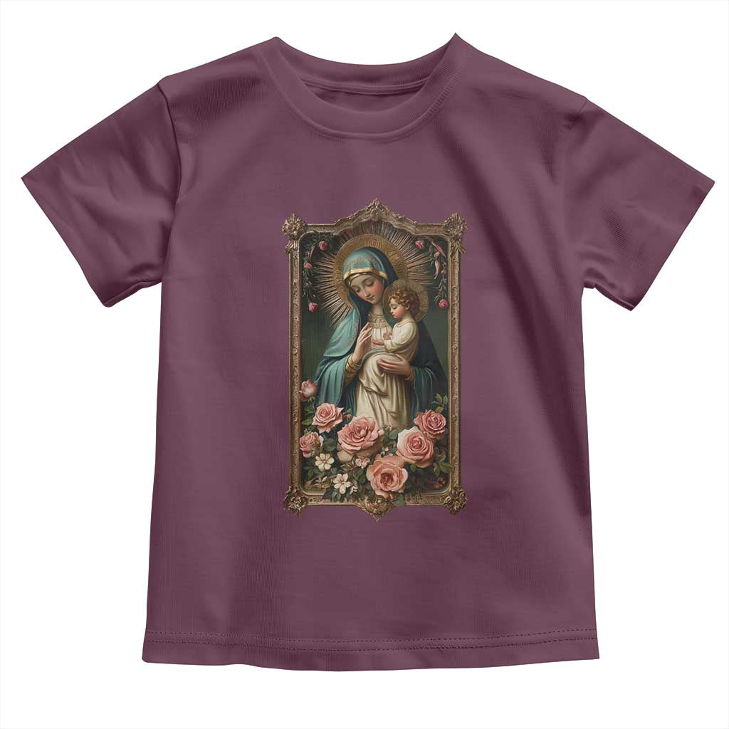 Marian Catholic Ave Maria Toddler T Shirt Blessed Mother Mary Hail Vintage Aesthetic