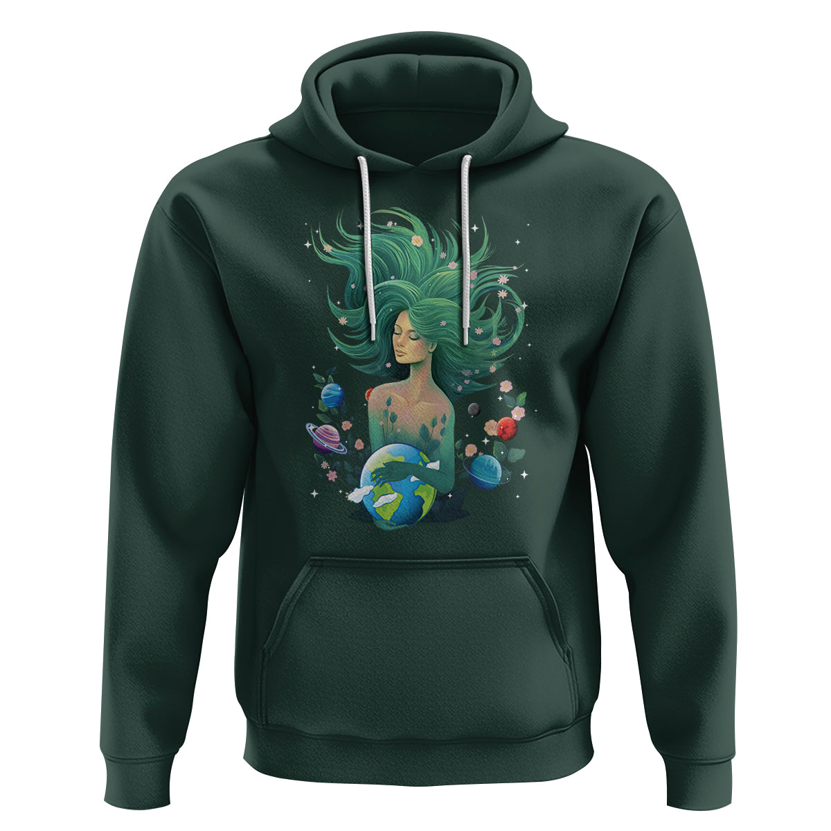 Earth Day Hoodie Mother Earth Gaia Goddess Of Nature Planet - Wonder Print Shop