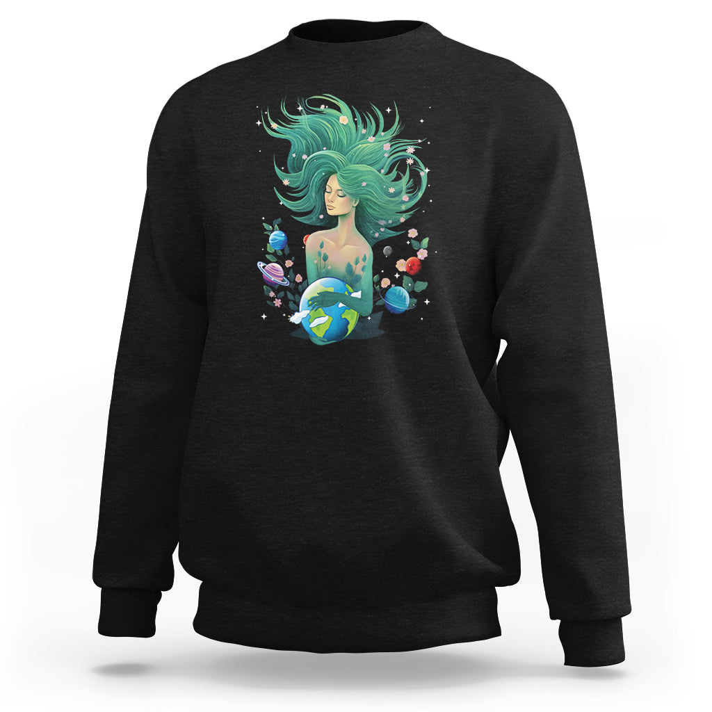 Earth Day Sweatshirt Mother Earth Gaia Goddess Of Nature Planet - Wonder Print Shop