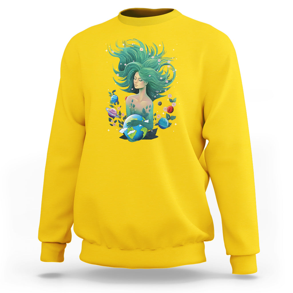 Earth Day Sweatshirt Mother Earth Gaia Goddess Of Nature Planet - Wonder Print Shop