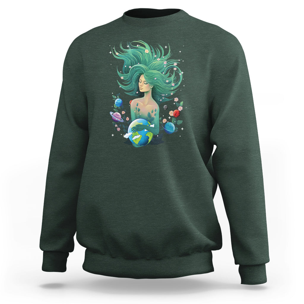 Earth Day Sweatshirt Mother Earth Gaia Goddess Of Nature Planet - Wonder Print Shop