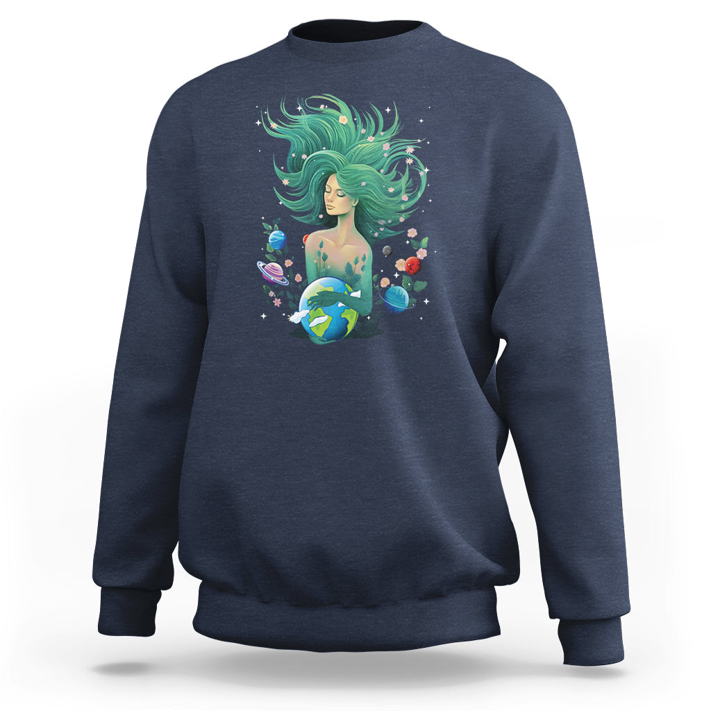 Earth Day Sweatshirt Mother Earth Gaia Goddess Of Nature Planet - Wonder Print Shop