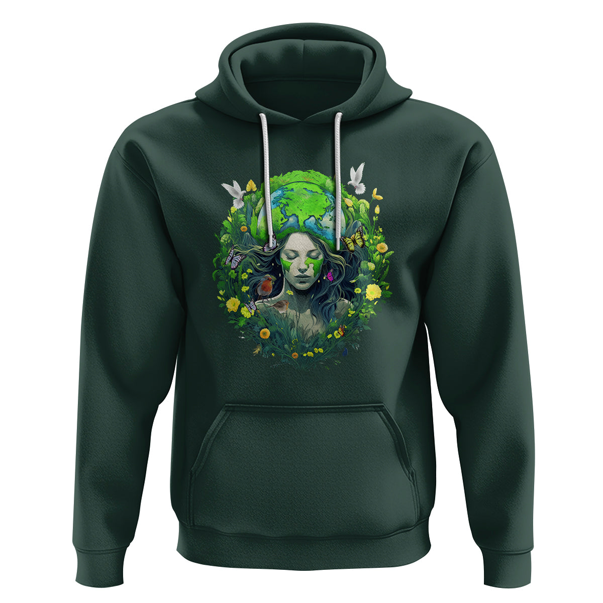 Earth Day Hoodie Mother Earth Gaia Goddess Of Nature - Wonder Print Shop