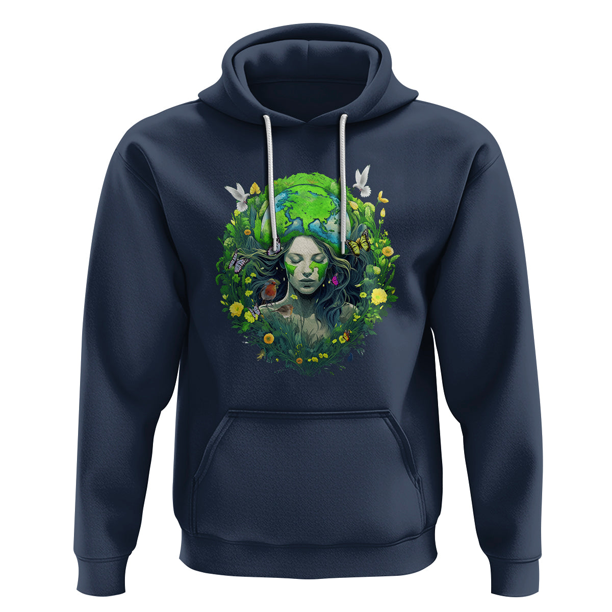 Earth Day Hoodie Mother Earth Gaia Goddess Of Nature - Wonder Print Shop
