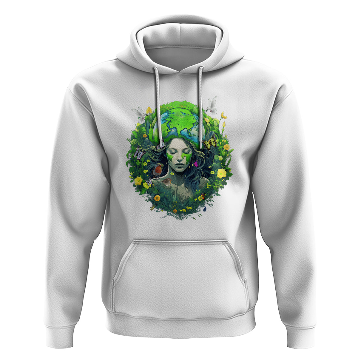 Earth Day Hoodie Mother Earth Gaia Goddess Of Nature - Wonder Print Shop