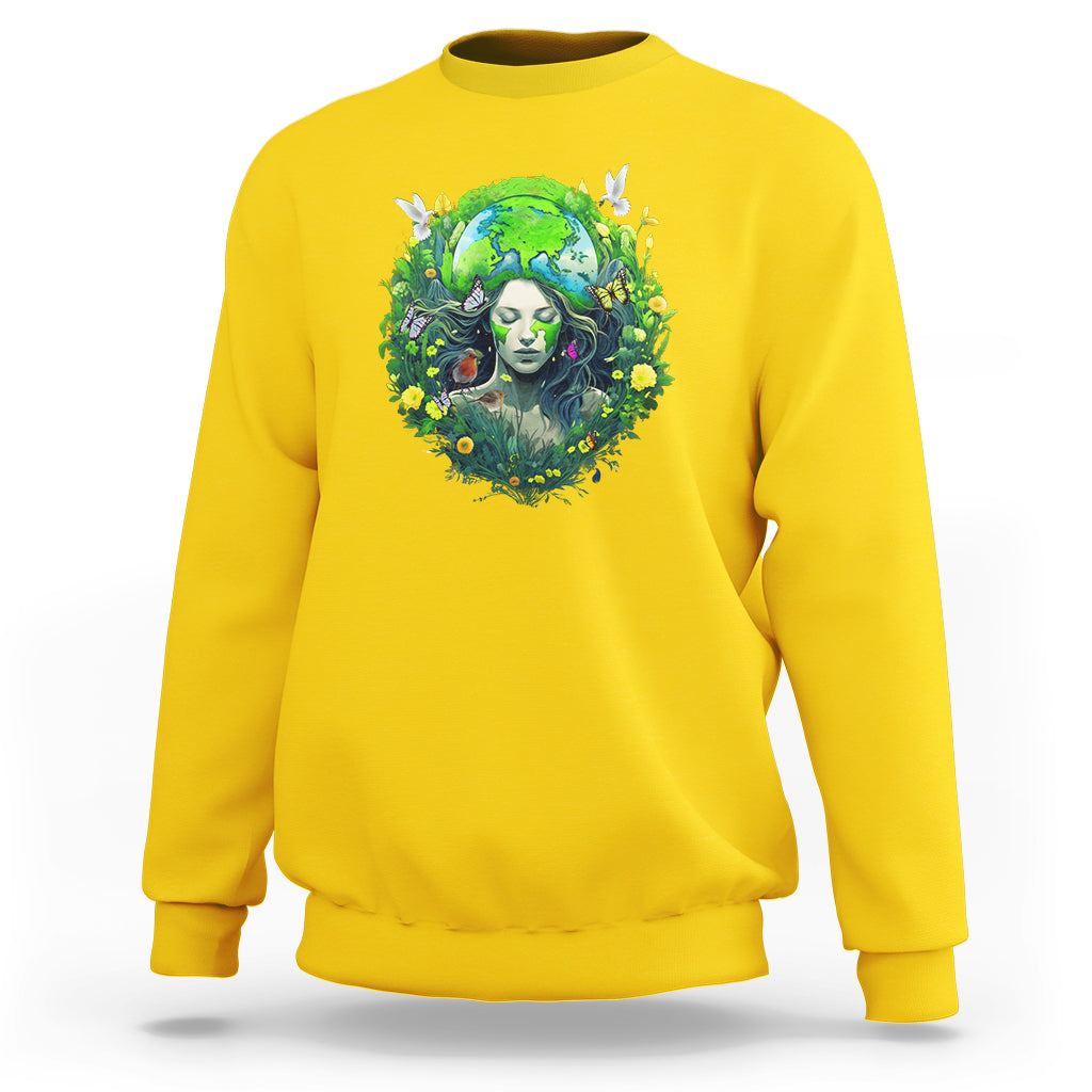 Earth Day Sweatshirt Mother Earth Gaia Goddess Of Nature - Wonder Print Shop