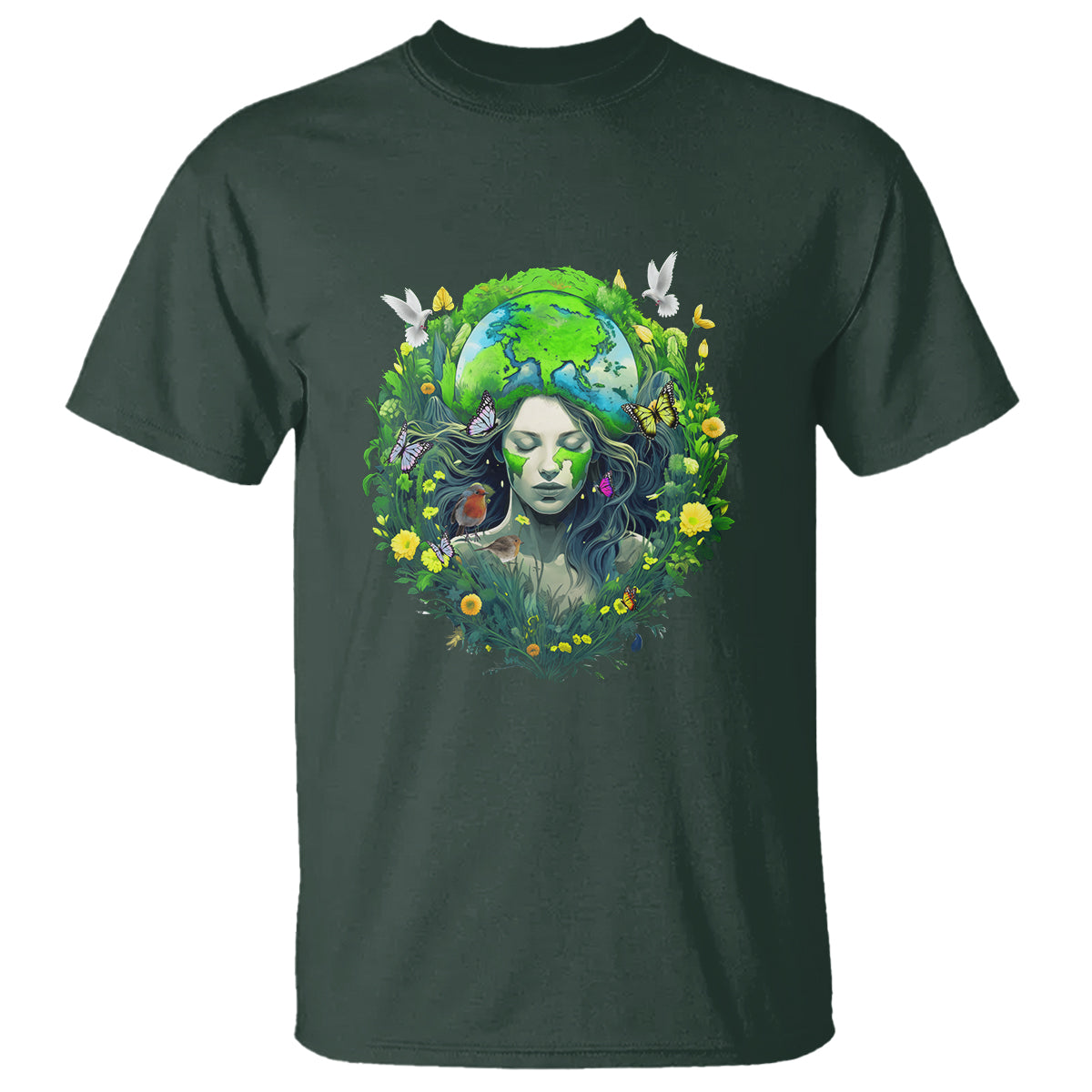 Earth Day T Shirt Mother Earth Gaia Goddess Of Nature - Wonder Print Shop
