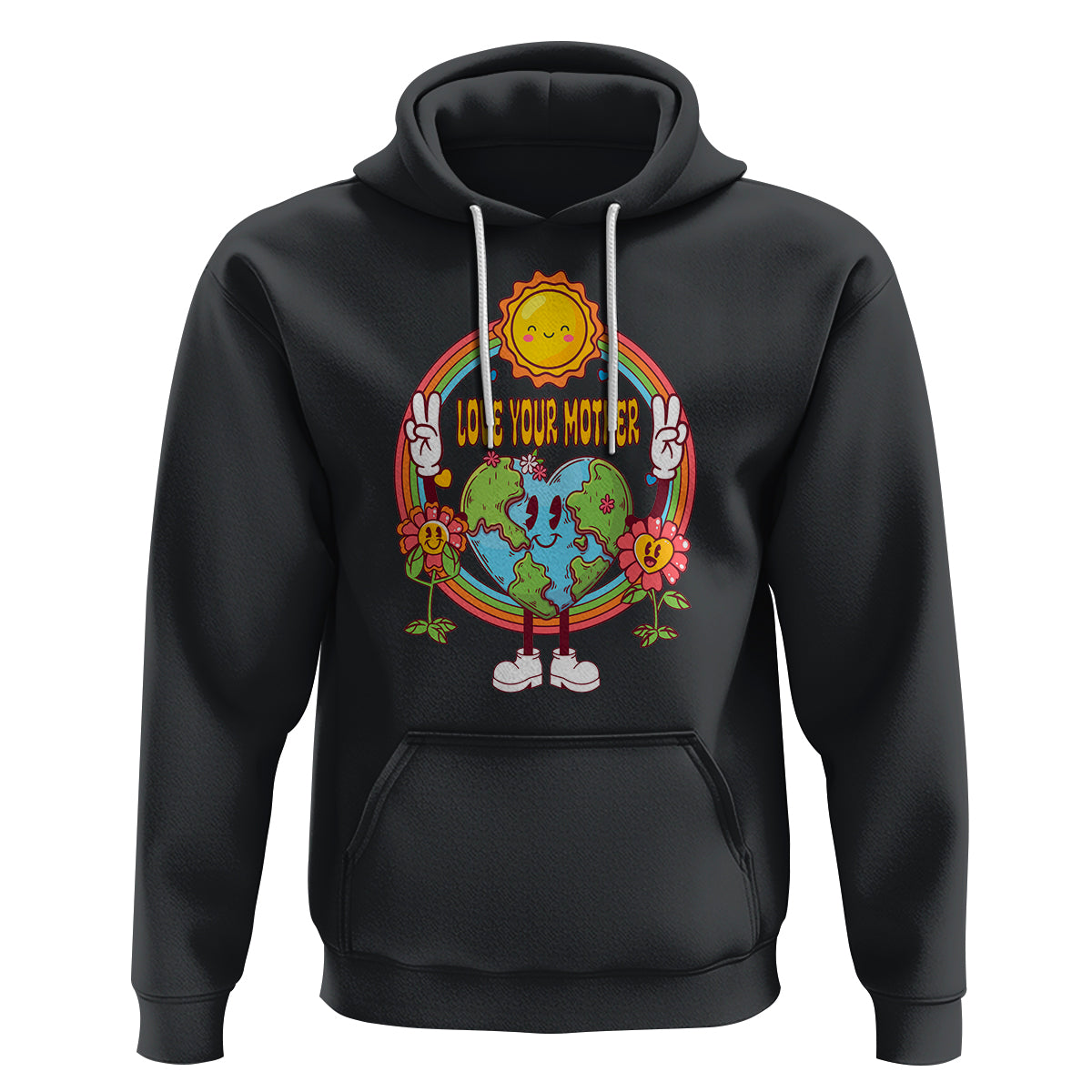 Earth Day Hoodie Love Your Mother Earth Retro - Wonder Print Shop