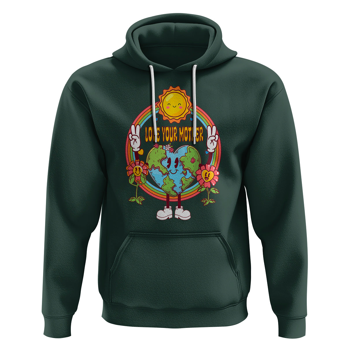 Earth Day Hoodie Love Your Mother Earth Retro - Wonder Print Shop
