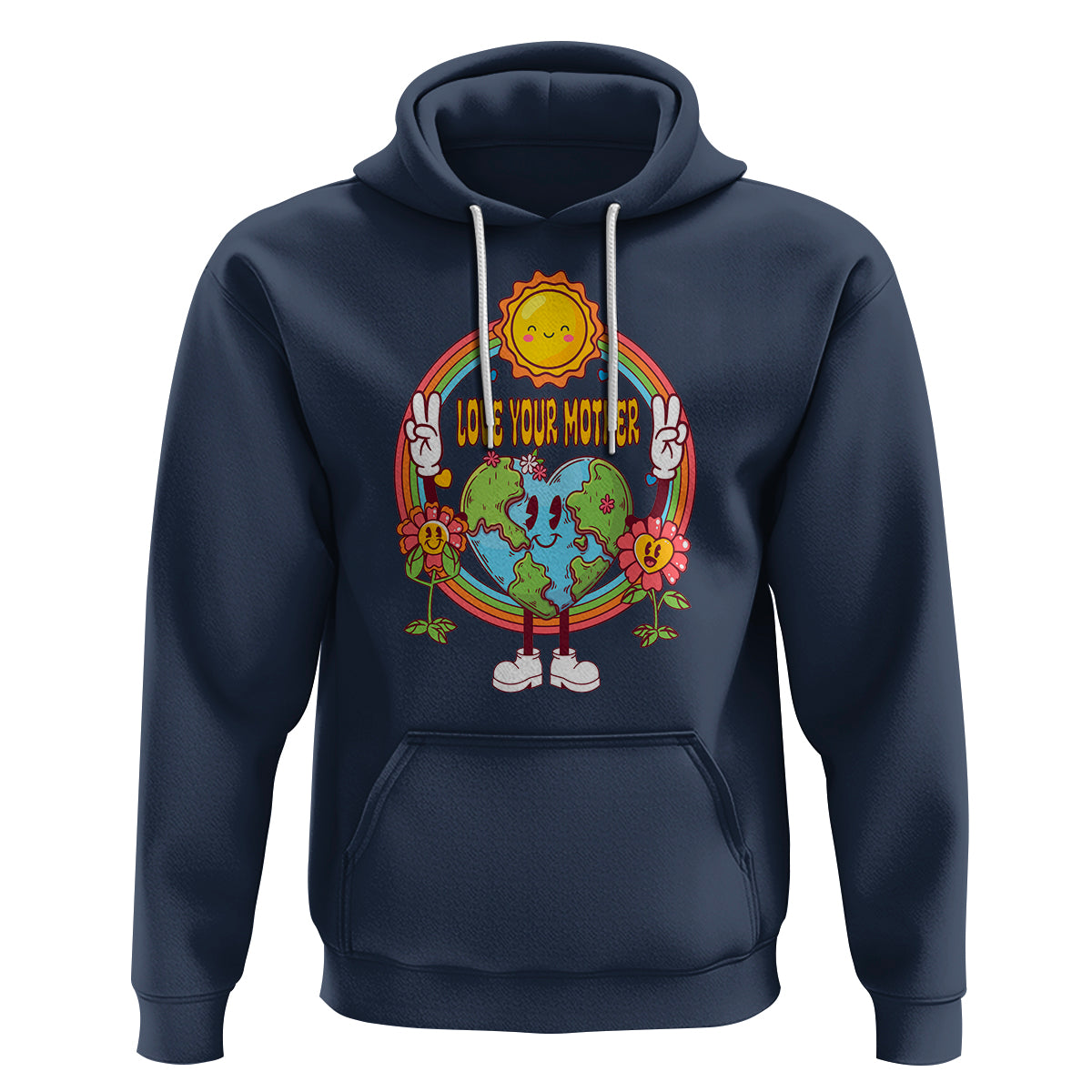 Earth Day Hoodie Love Your Mother Earth Retro - Wonder Print Shop