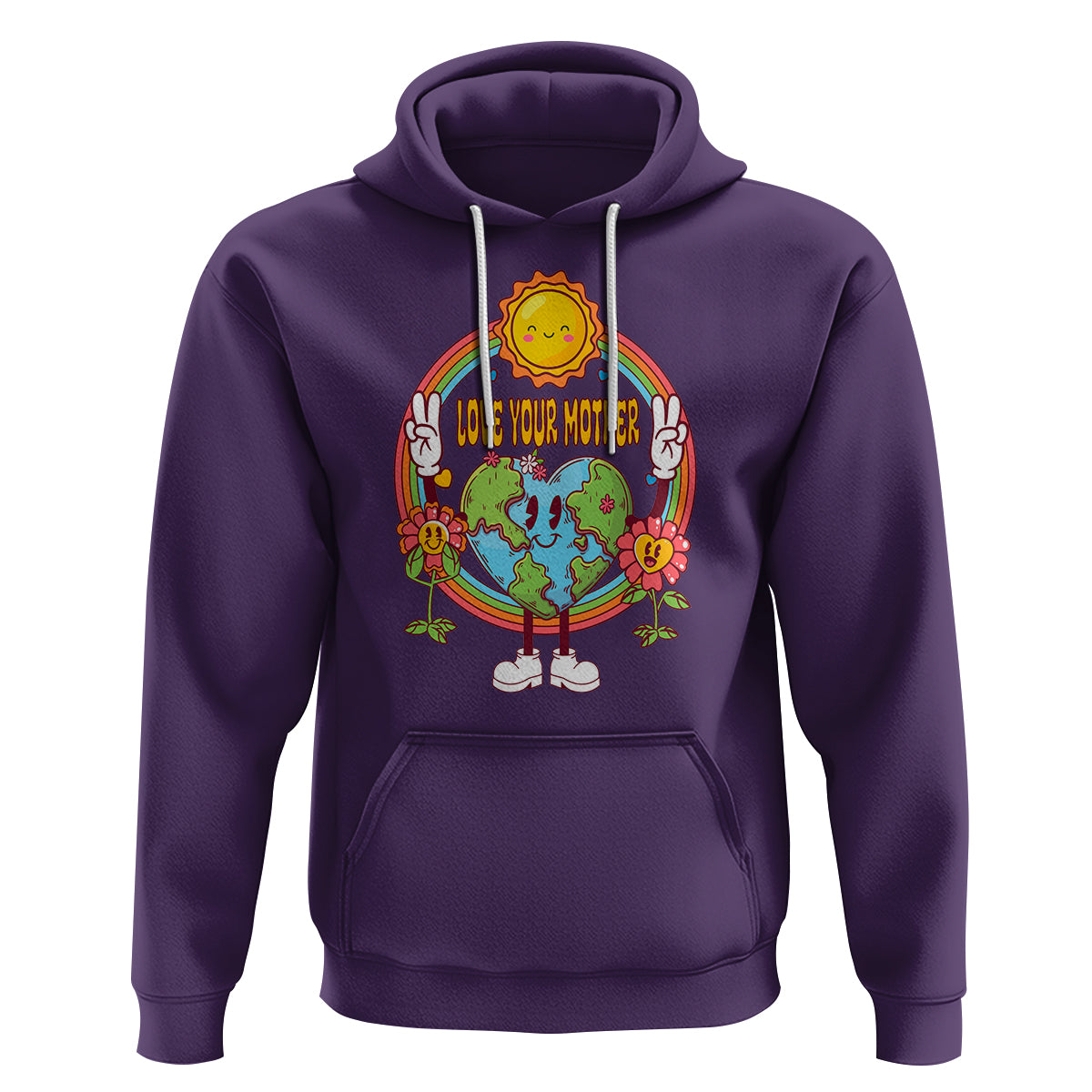Earth Day Hoodie Love Your Mother Earth Retro - Wonder Print Shop
