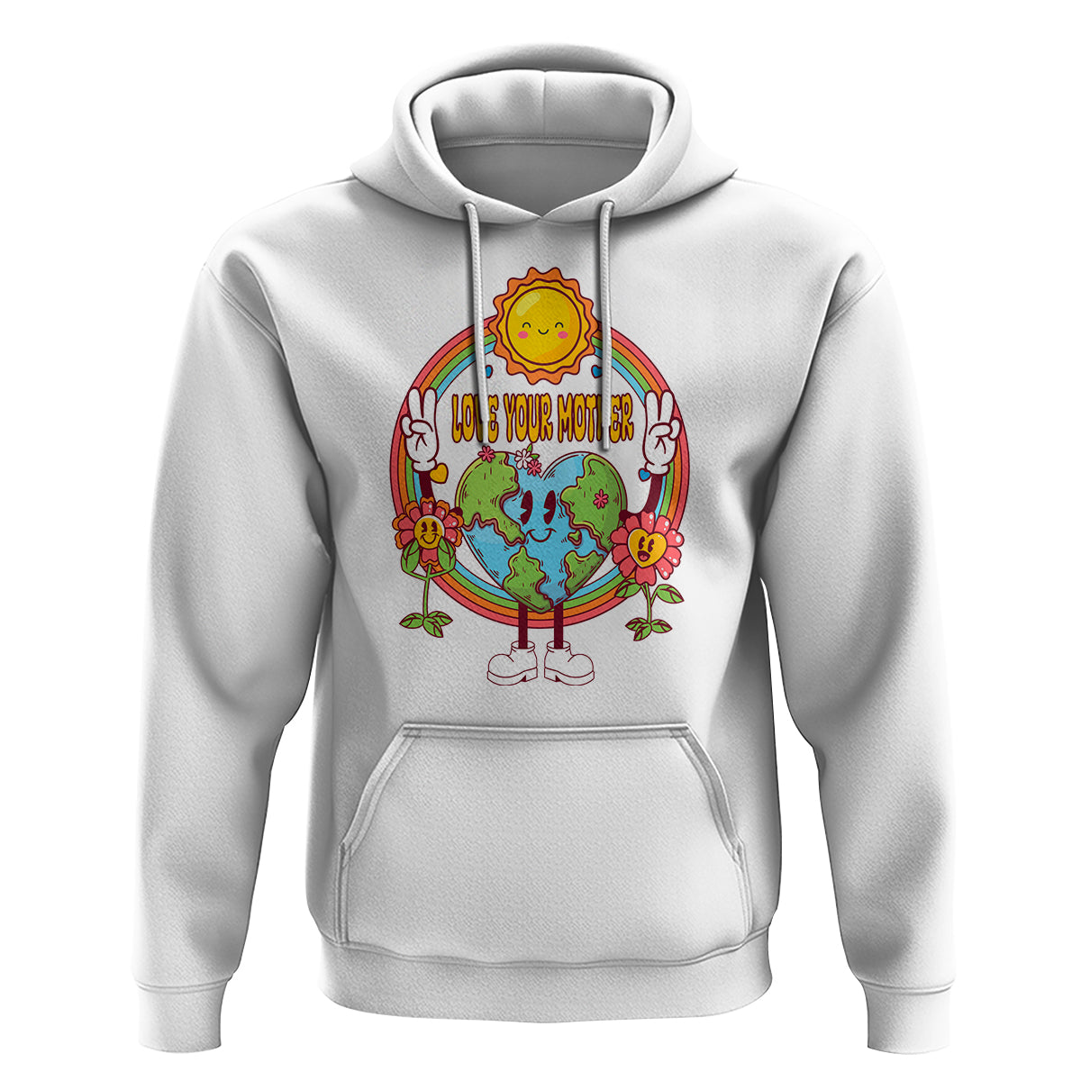 Earth Day Hoodie Love Your Mother Earth Retro - Wonder Print Shop