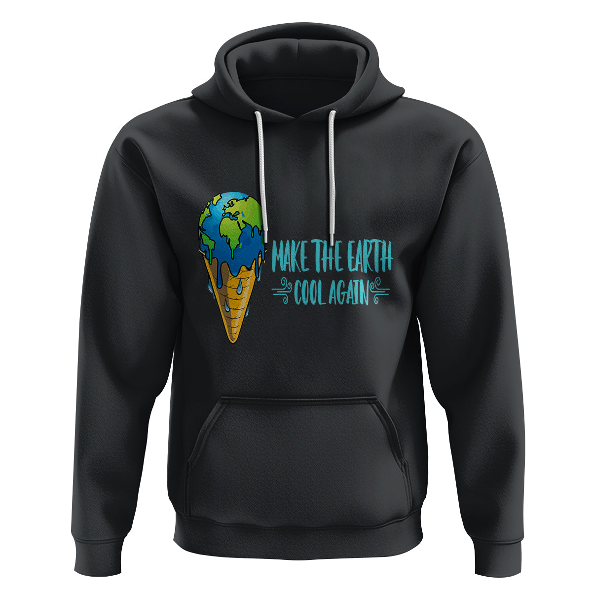 Earth Day Hoodie Make The Earth Cool Again Funny Melting Ice Cream - Wonder Print Shop
