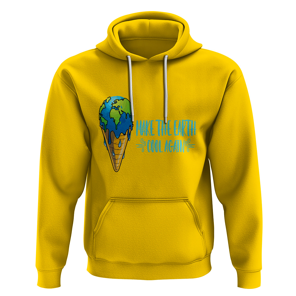 Earth Day Hoodie Make The Earth Cool Again Funny Melting Ice Cream - Wonder Print Shop