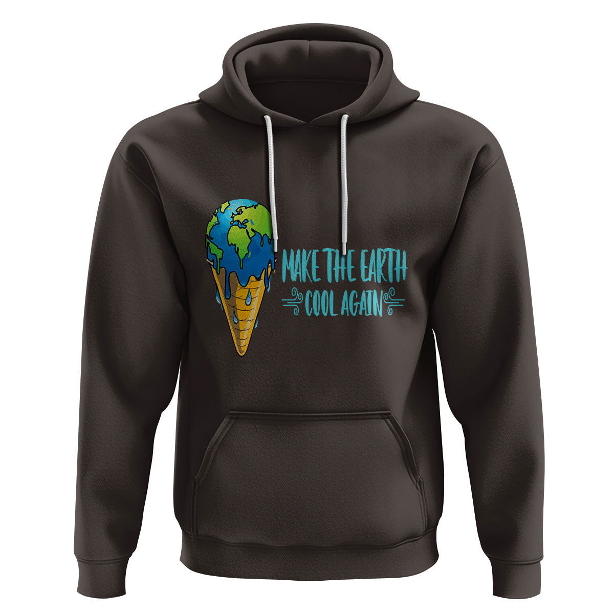 Earth Day Hoodie Make The Earth Cool Again Funny Melting Ice Cream - Wonder Print Shop