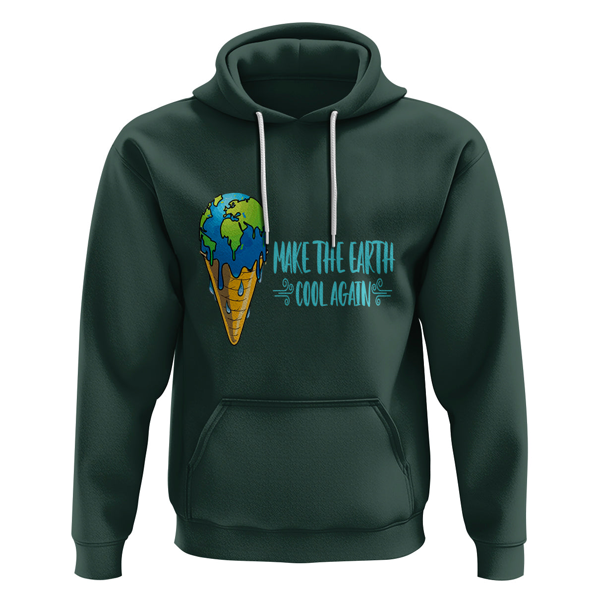 Earth Day Hoodie Make The Earth Cool Again Funny Melting Ice Cream - Wonder Print Shop