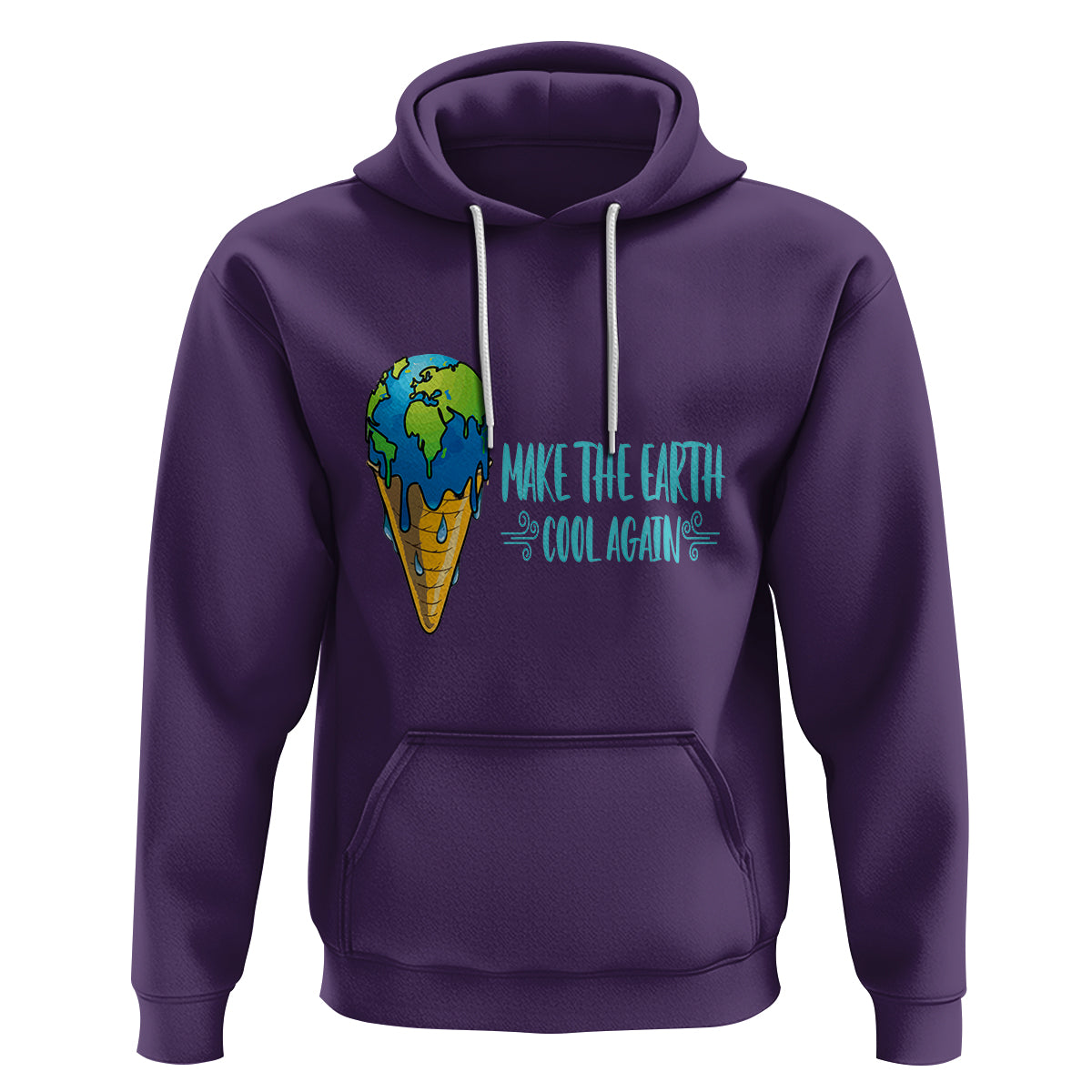 Earth Day Hoodie Make The Earth Cool Again Funny Melting Ice Cream - Wonder Print Shop