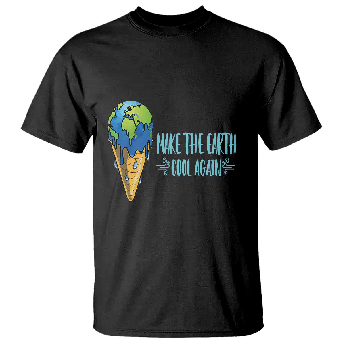 Earth Day T Shirt Make The Earth Cool Again Funny Melting Ice Cream - Wonder Print Shop
