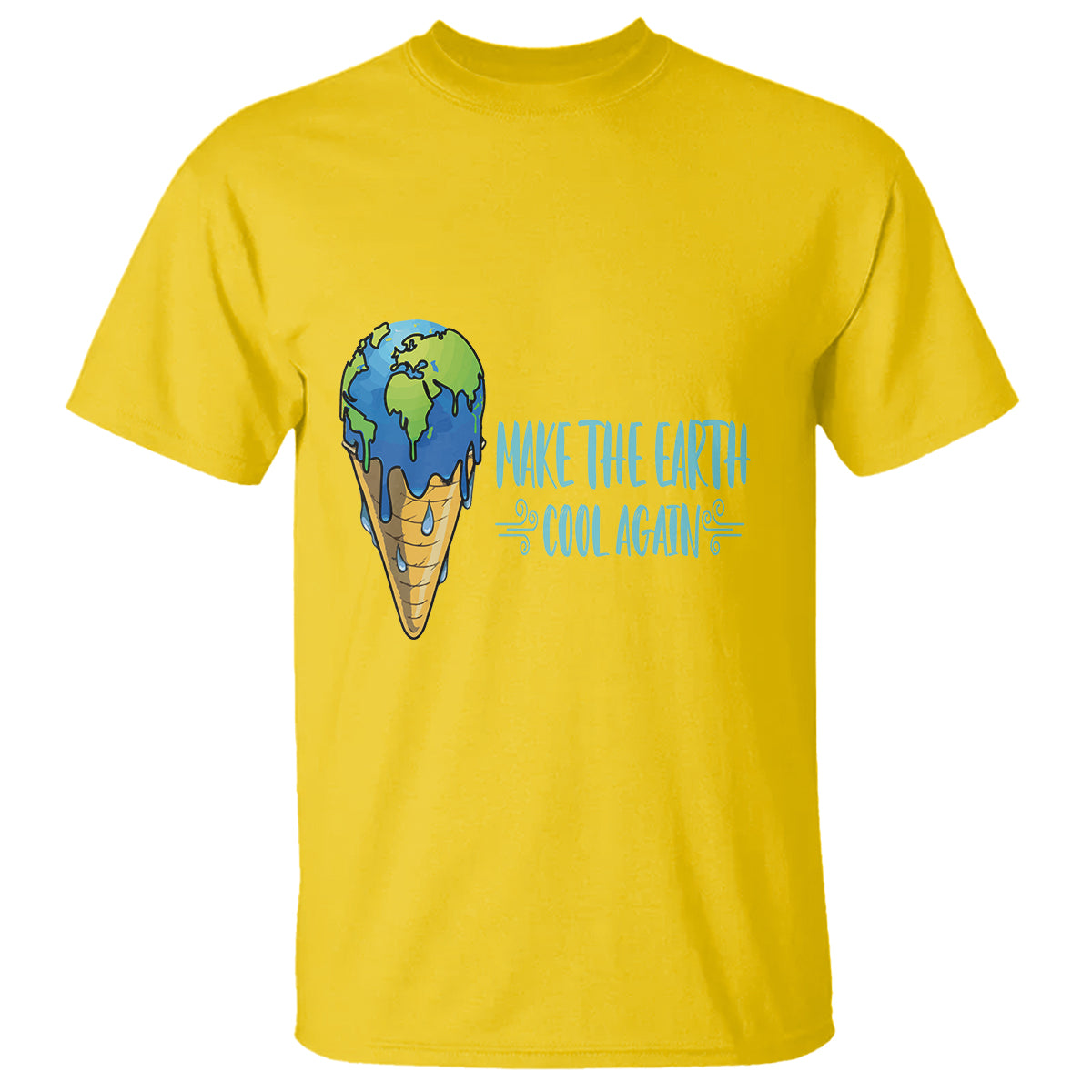 Earth Day T Shirt Make The Earth Cool Again Funny Melting Ice Cream - Wonder Print Shop