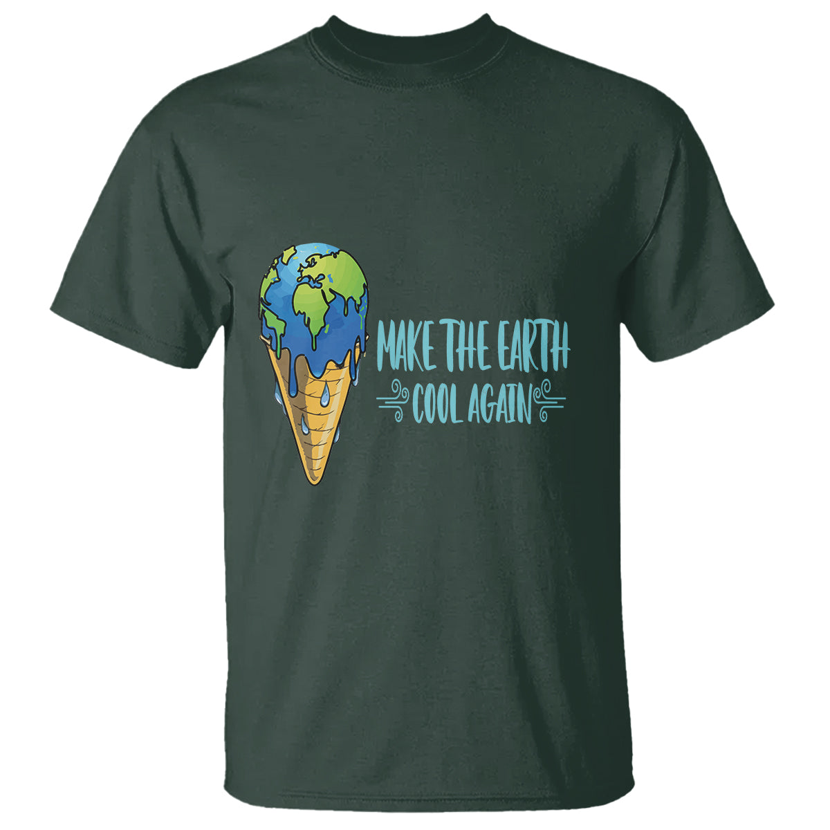 Earth Day T Shirt Make The Earth Cool Again Funny Melting Ice Cream - Wonder Print Shop