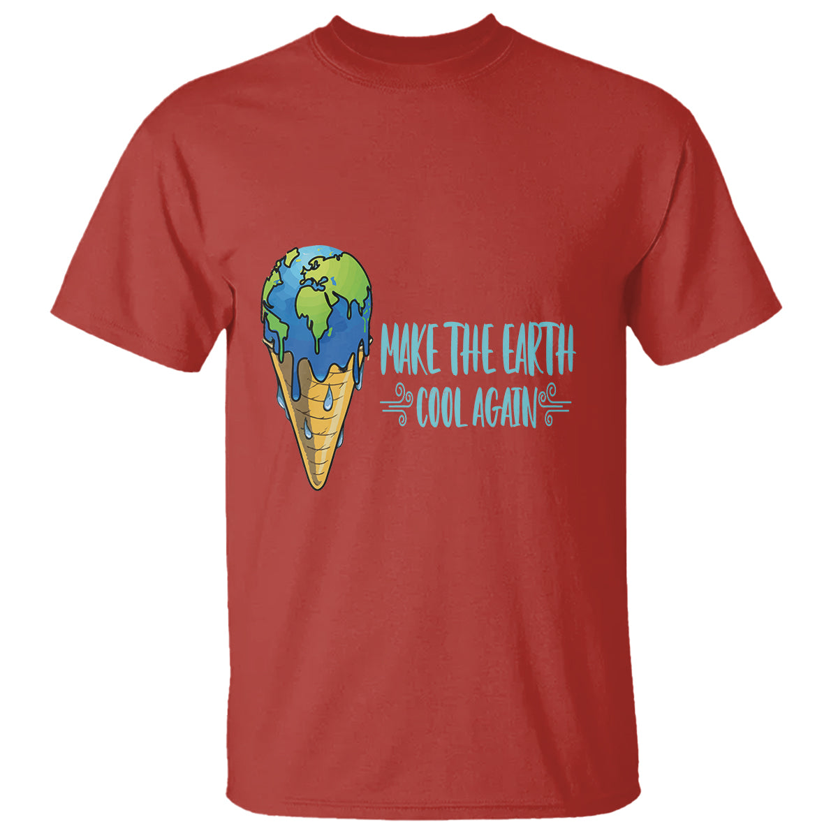 Earth Day T Shirt Make The Earth Cool Again Funny Melting Ice Cream - Wonder Print Shop