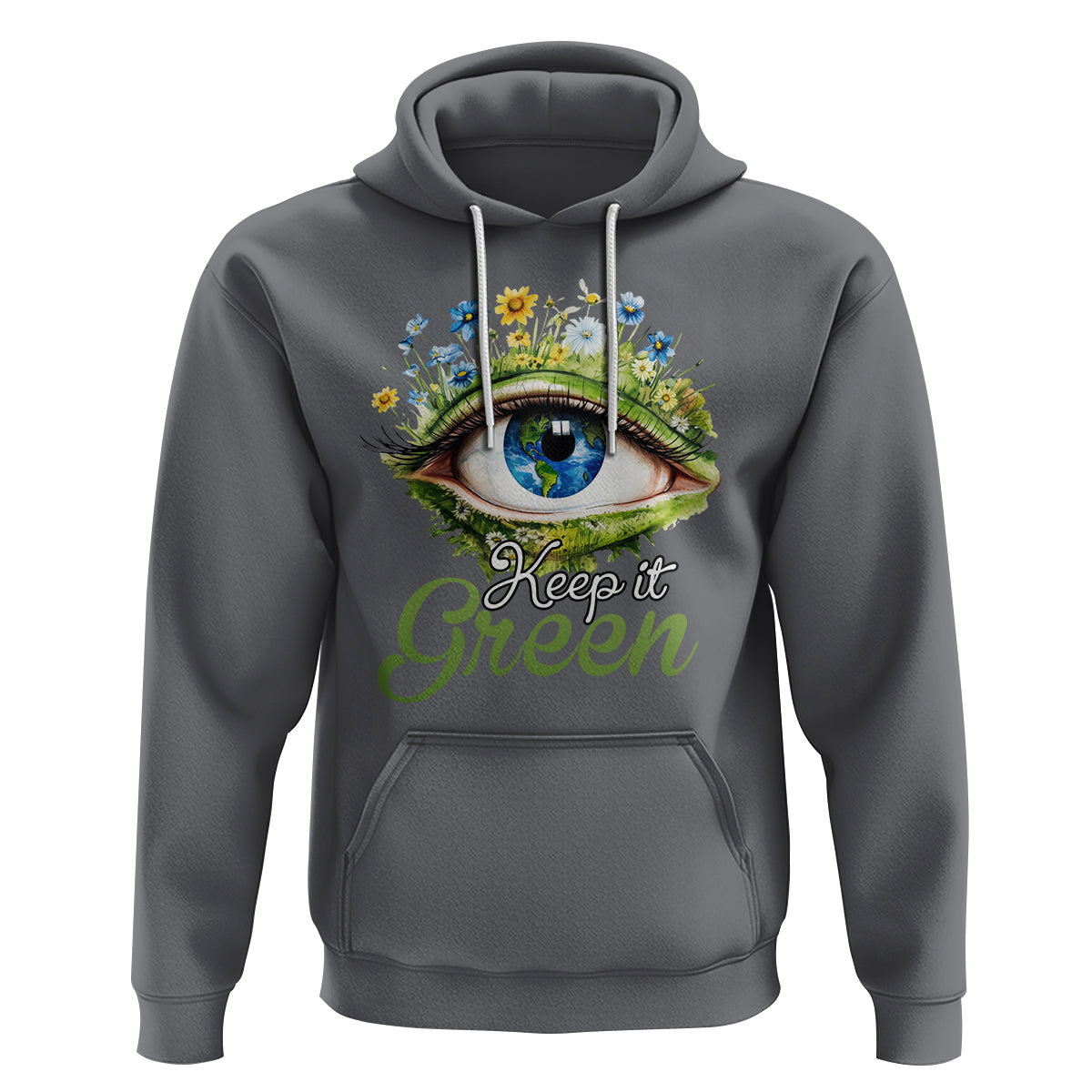 Earth Day Keep It Green Aesthetic Eye Hoodie - Wonder Print Shop