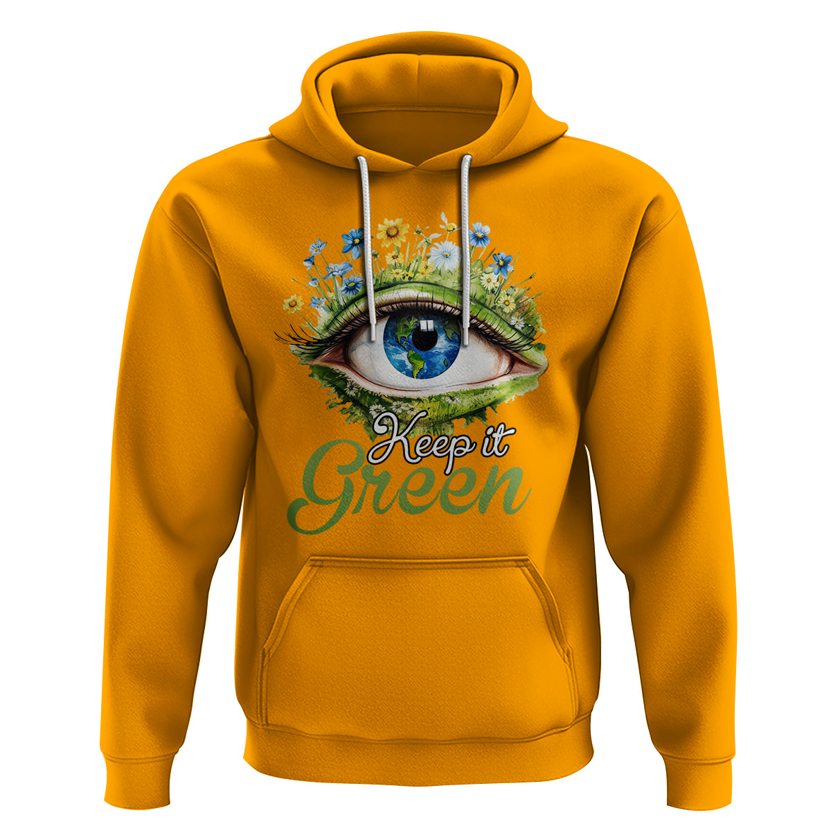 Earth Day Keep It Green Aesthetic Eye Hoodie - Wonder Print Shop