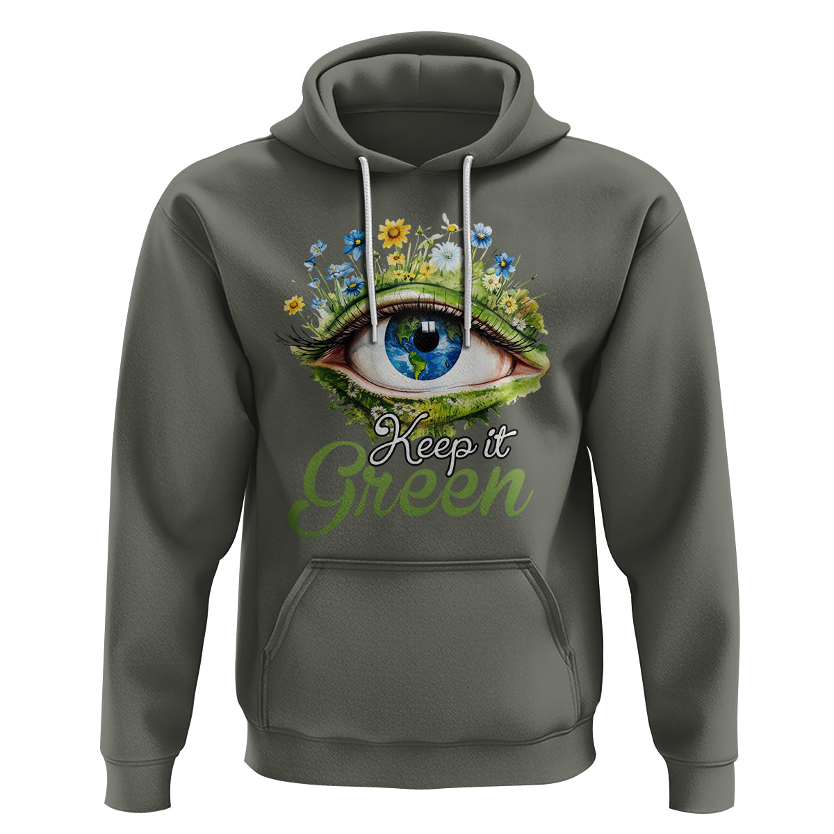 Earth Day Keep It Green Aesthetic Eye Hoodie - Wonder Print Shop