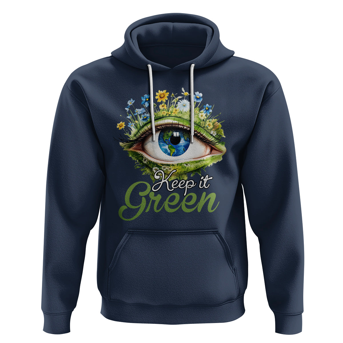 Earth Day Keep It Green Aesthetic Eye Hoodie - Wonder Print Shop