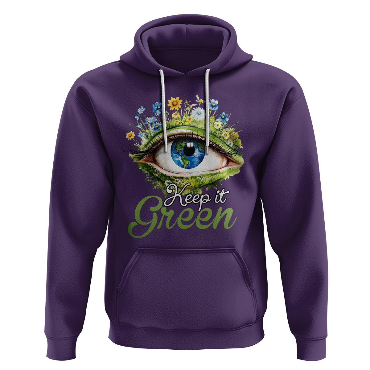 Earth Day Keep It Green Aesthetic Eye Hoodie - Wonder Print Shop