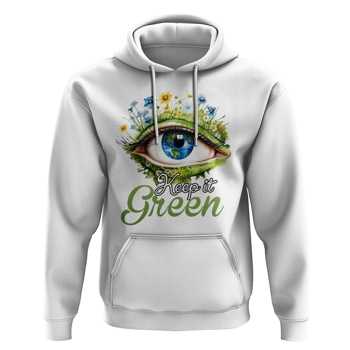 Earth Day Keep It Green Aesthetic Eye Hoodie - Wonder Print Shop