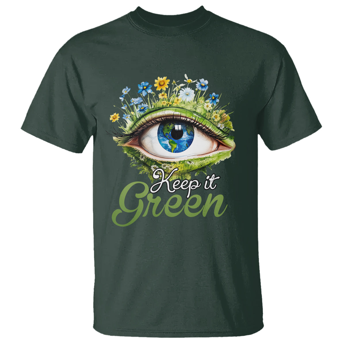 Earth Day Keep It Green Aesthetic Eye T Shirt - Wonder Print Shop